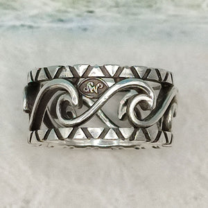 anello handmade argento 925 incisioni in stile maori