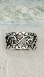 anello onde in argento 925 handmade