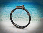 Load image into Gallery viewer, surf, bracciale handmade in argento e pelle italiana
