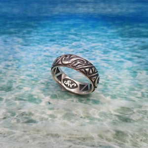 anello artigianale surf in argento 925