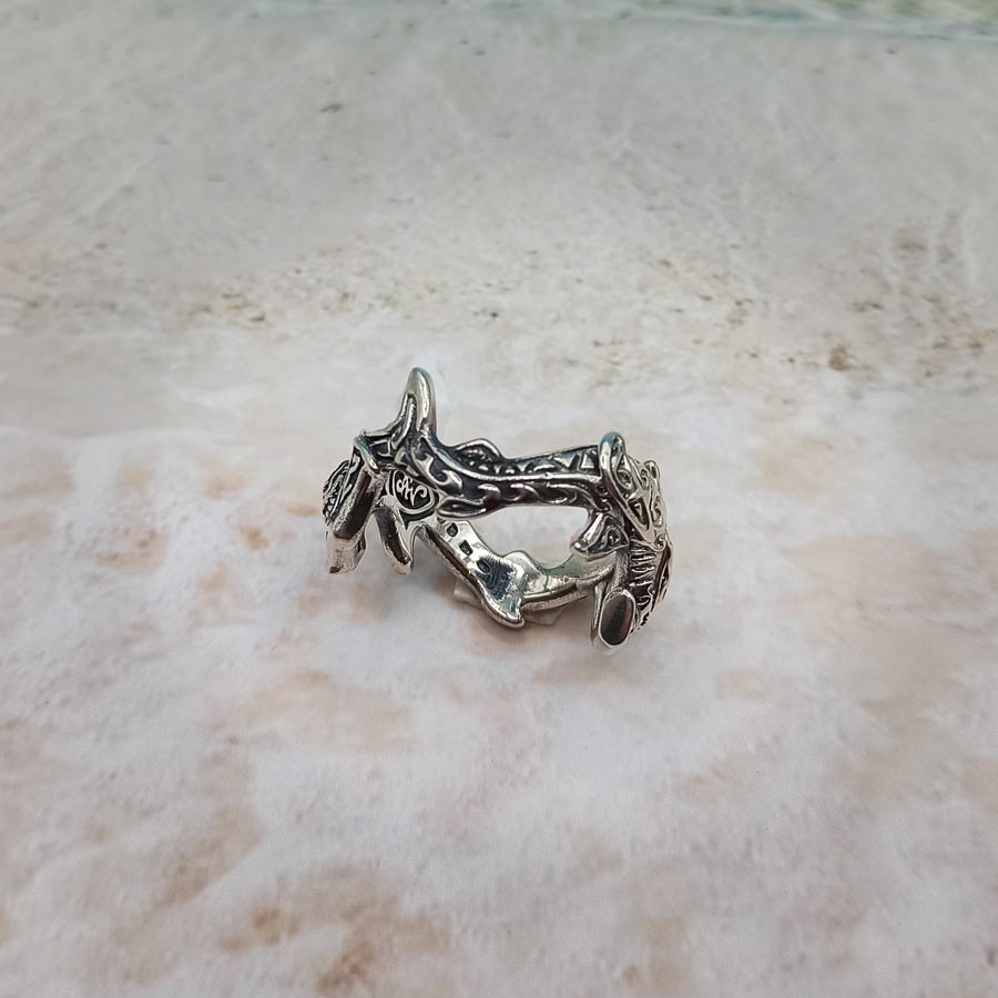 anello handmade in argento 925,surf maori